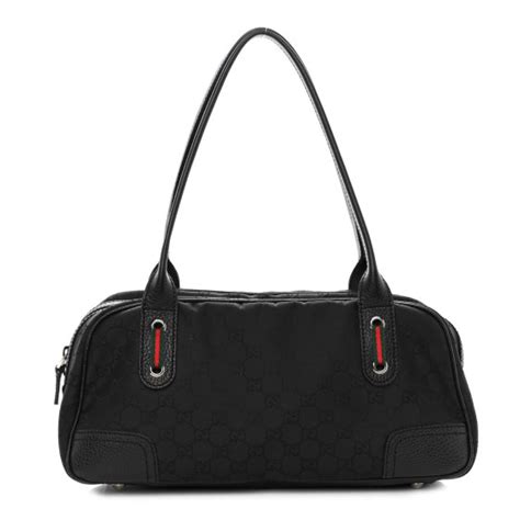 GUCCI Canvas Monogram Web Princy Boston Black